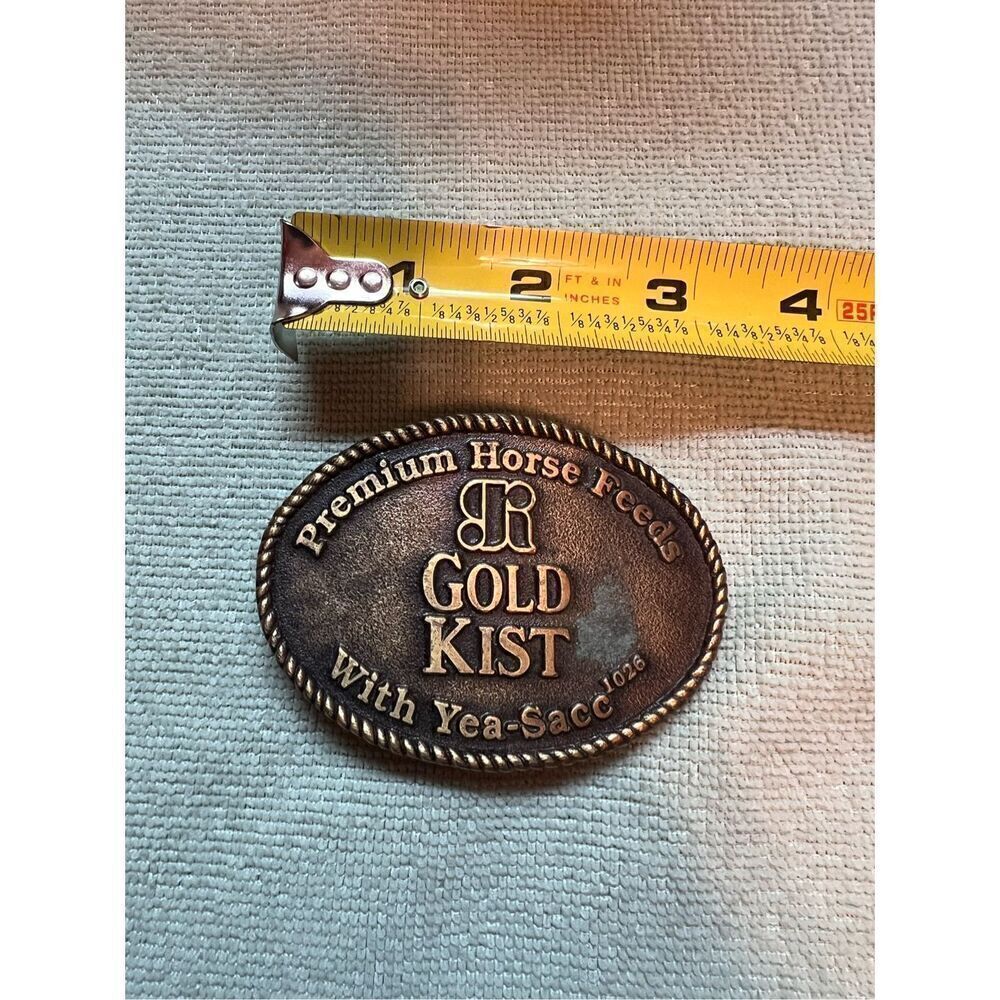 Vintage Gold Kist Horse Feed Belt Buckle